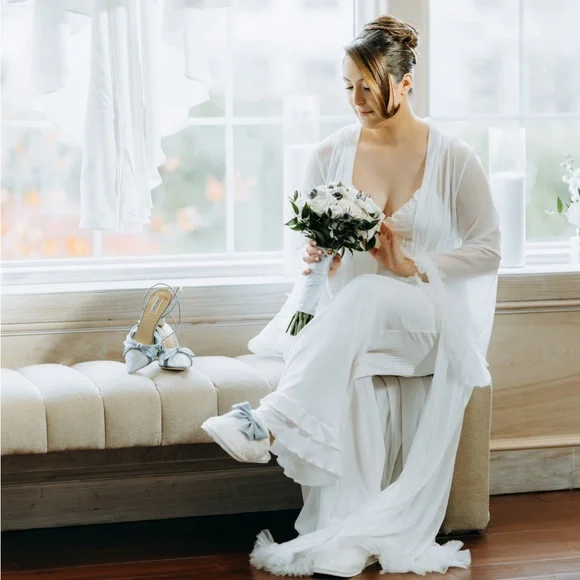 White Ruffle Robe - Picture 2 of 2